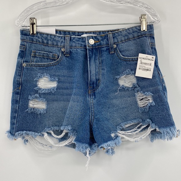 BoHo Denim Shorts BP 'Vintage Light Destroy' New Size 29 - Picture 1 of 10